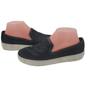 Sam Edelman Becker Black Flats Pony Animal Hair Slip On Sneaker Shoe Size 7.5M